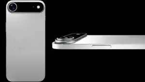 "Close-up of iPhone 17 Air front display showing edge-to-edge screen, thinner bezels, and vibrant OLED panel